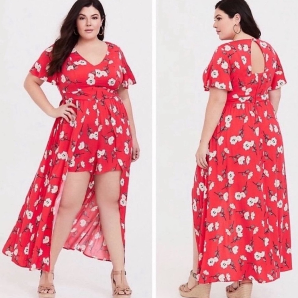 Torrid Floral Challis Walkthrough Romper